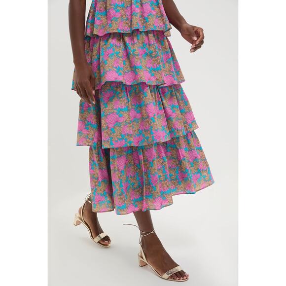 HYACINTH HOUSE Brilliant Pink Floral Bonnie Midi Dress Size S NWT - Picture 6 of 8